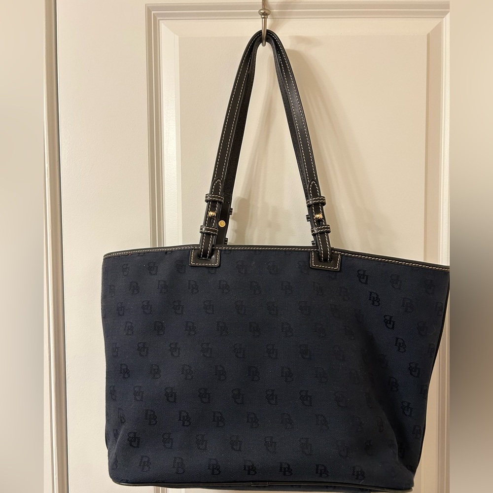 Dooney & Bourke Navy Monogram Tote - Picture 4 of 8